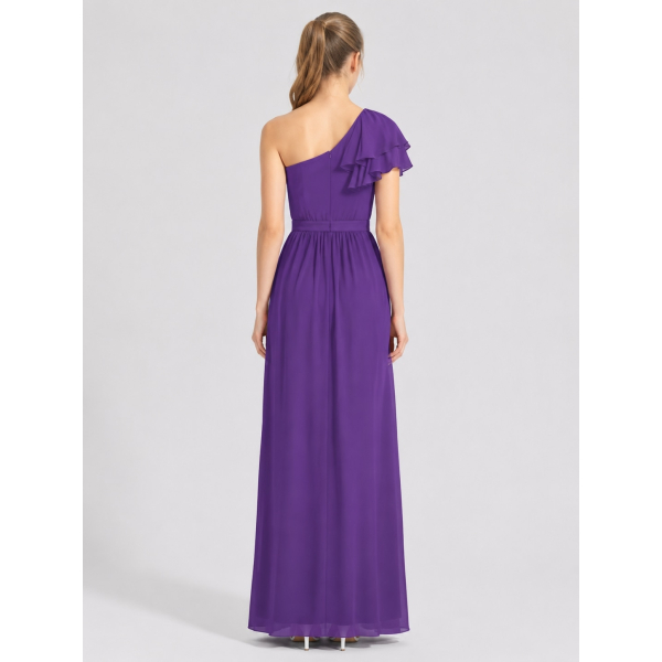 One-Shoulder Flutter Sleeve bridesmaid Dress $122