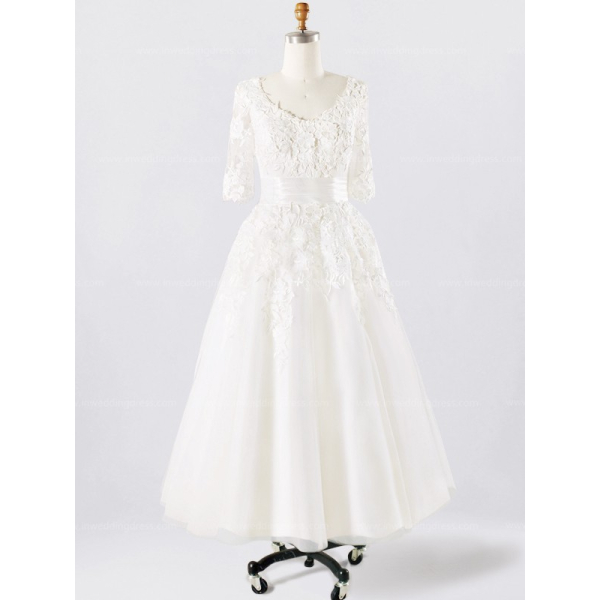 Tea Length Wedding Dress with Sleeves £174