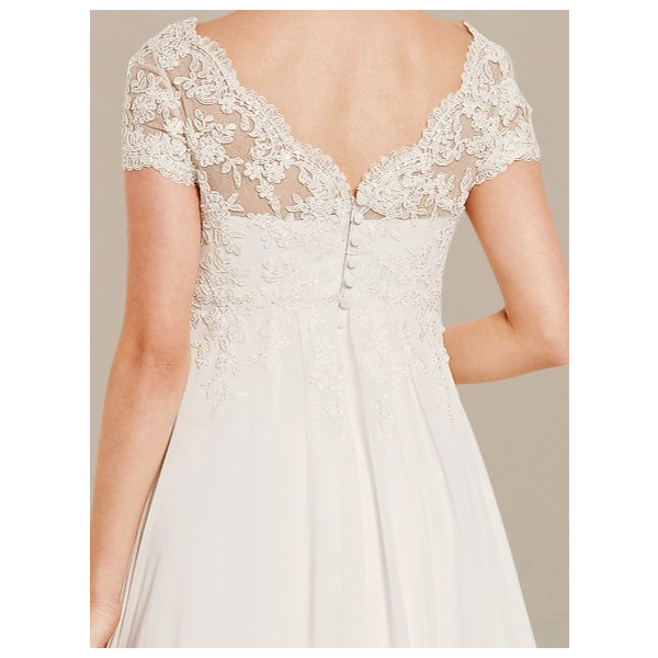 Plus Size Wedding Dress with Short Sleeves $245