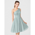 Chiffon Bridesmaid Dresses Short_Blue Pastel