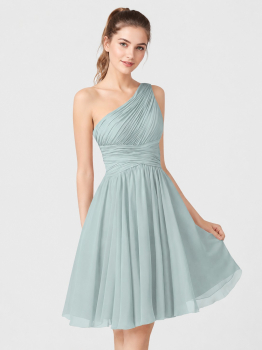 Chiffon Bridesmaid Dresses Short_Blue Pastel