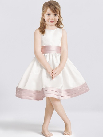 Cheap Flower Girl Dress_Light Ivory/Pink