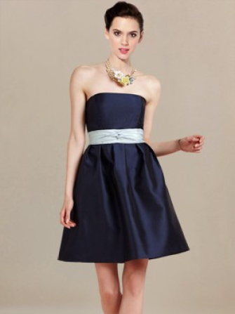 short bridesmaid dresses_Navy/Blue Pastel
