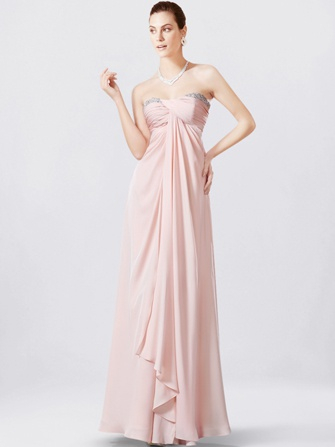chiffon bridesmaid dress_Pink