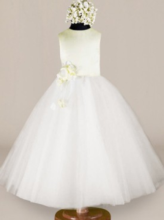 robe de fille de fleur_Light Ivory