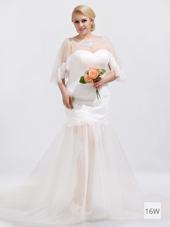 plus size wedding dress_ivory color