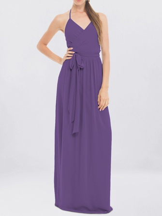 chiffon bridesmaid dress_Purple