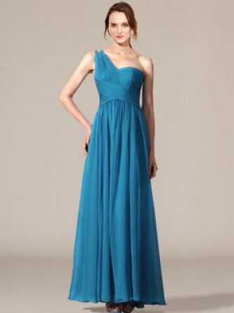 Chiffon Bridesmaid Gown _Marine Blue