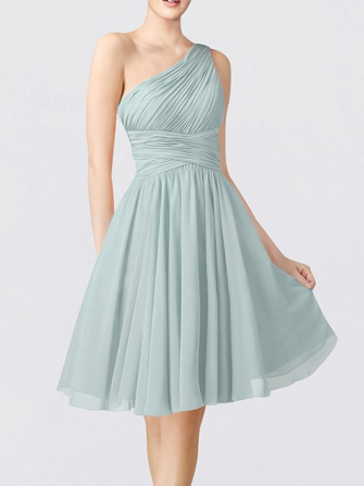 Chiffon Bridesmaid Dresses Short_Blue Pastel