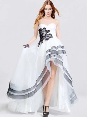 Elegant Prom Dress_White / Black