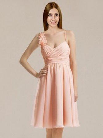 knee length bridesmaid dresses_Peach Fizz