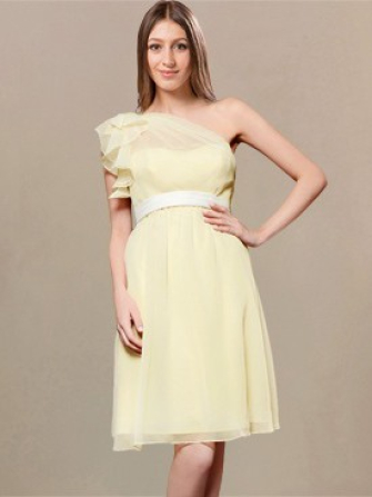 knee length bridesmaid dresses_Butter/Ivory