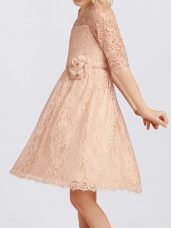 lace flower girl dress_pink
