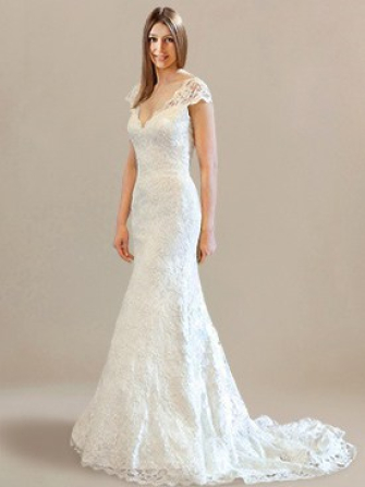 Keyhole Back Lace Wedding Dress $278