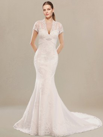lace wedding dresses with short sleeves