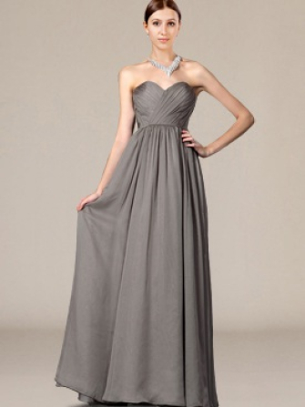 Long Brautjungfer Kleid_Charcoal