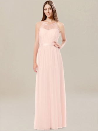 long bridesmaid dress_pink
