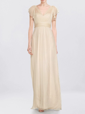 modest bridesmaid dress_Champagne