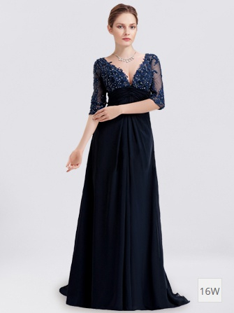 plus size mother of the bride dress-navy