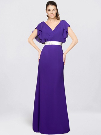 mother of the bride dress_Purple/White