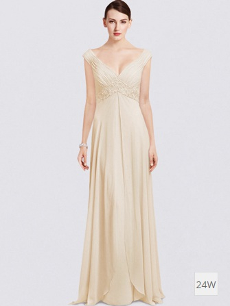 Champagne mother of the bride dress plus size sale