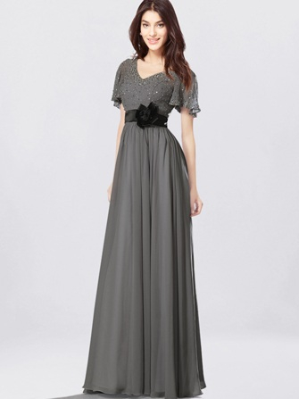 beach mother of the bride gowns_Charcoal/Black