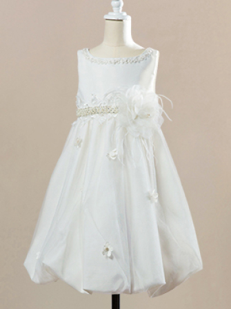 robe de princesse de fille de fleur_Ivory