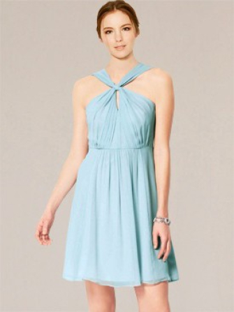 short bridesmaid dresses_Blue Pastel