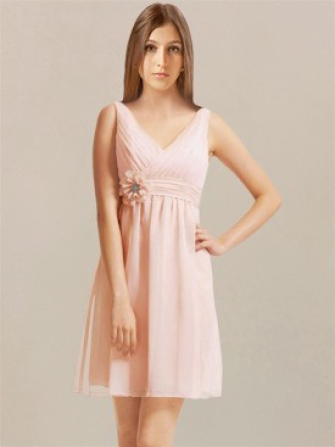 robes de demoiselle d'honneur courte_Pink