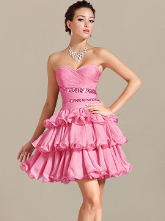 short prom dress_Tea Rose