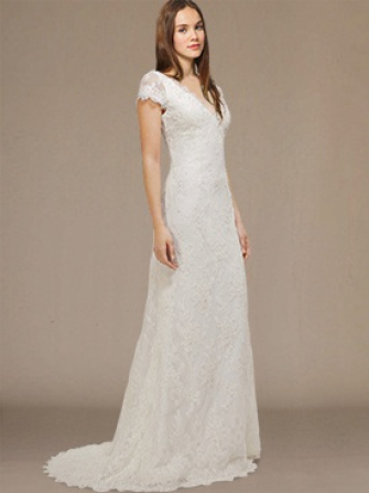 short sleeve lace wedding dresses