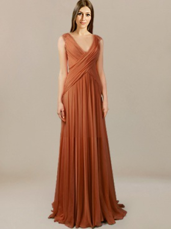 simple prom dress_Burnt Orange
