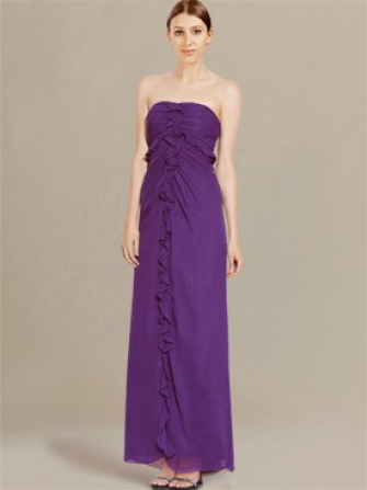 strapless bridesmaid dress_Violet