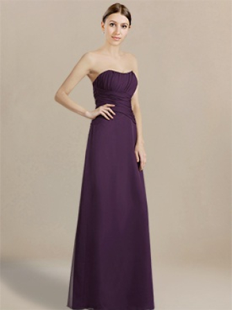 strapless bridesmaid dress_Grape