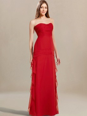 strapless bridesmaid dress_Cherry
