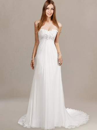 Strapless Chiffon Bridal Gown
