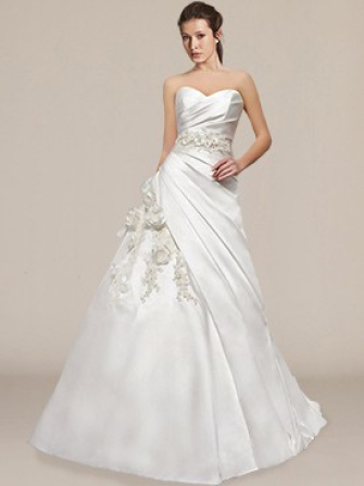 Satin Strapless Wedding Dress $237