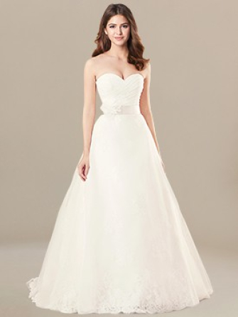 Tiered Strapless Wedding Dress $245