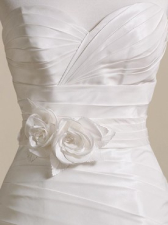 taffeta wedding belt_White