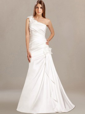 one-shoulder wedding dress