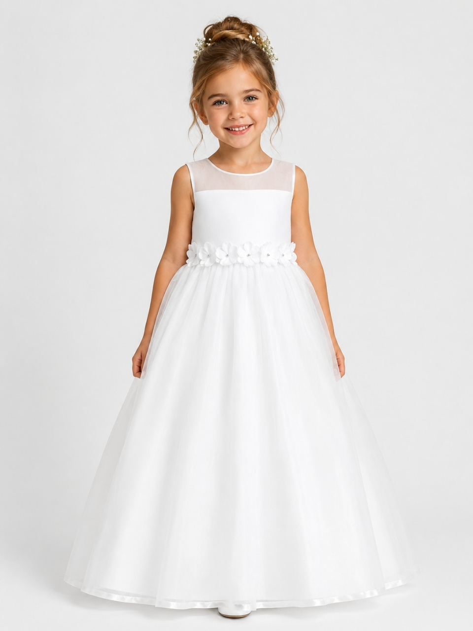 flower girl dresses_White