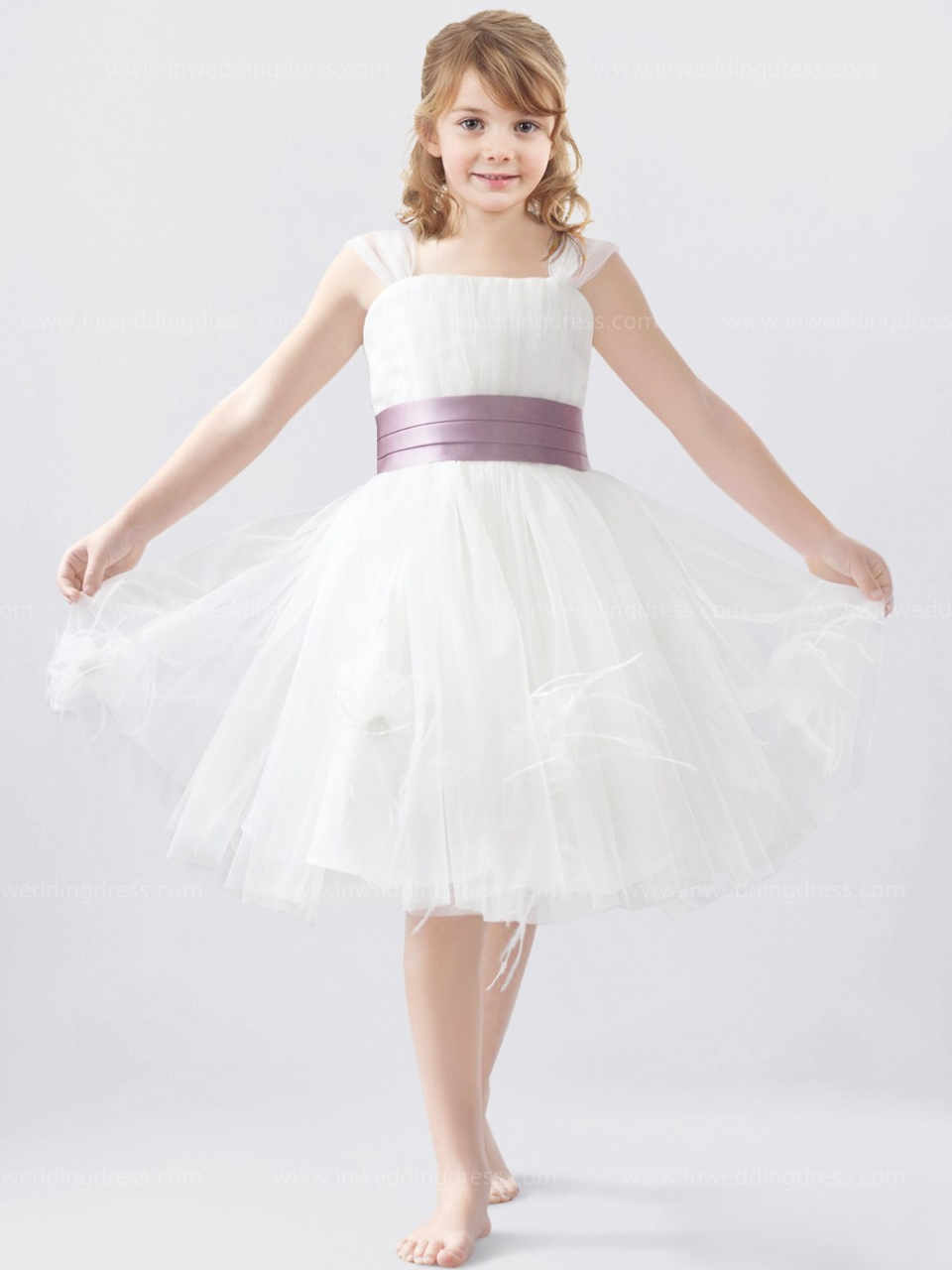 Discount Flower Girl Dresses_Light Ivory/Pink