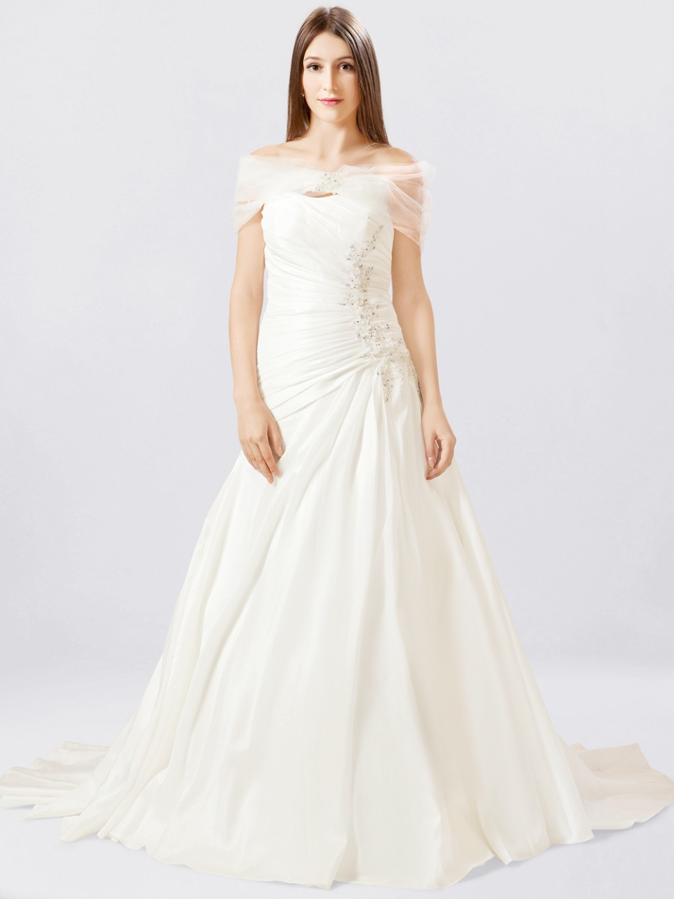 A-Line Drop Waist Wedding Dress