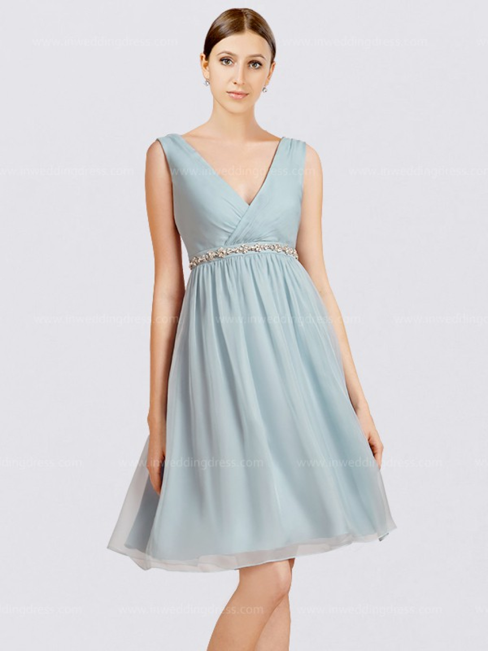 Strand Brautjungfer Kleid_Blue Pastel