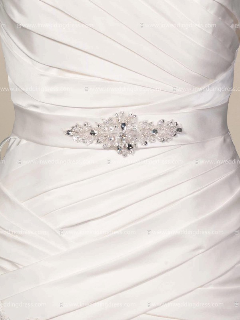 beaded satin sash for wedding dress