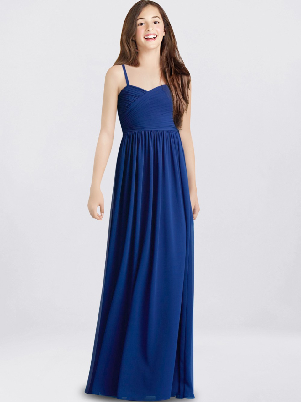 blue flower girl dress_indigo