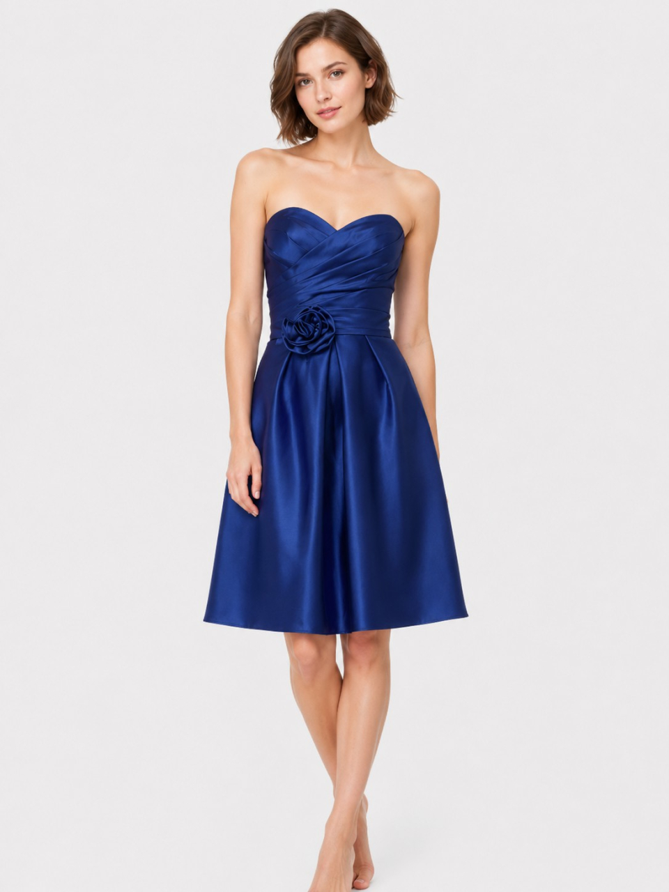 Robes de demoiselle d'honneur courte_Indigo