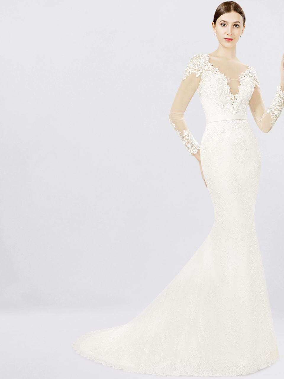 bridal dress with long sleeves