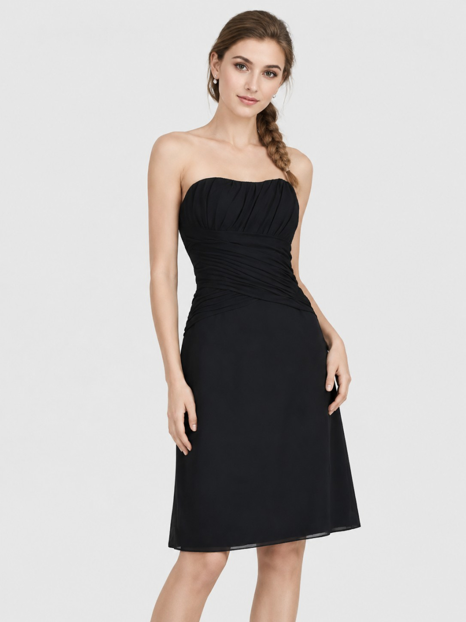 chiffon bridesmaid dresses_Black