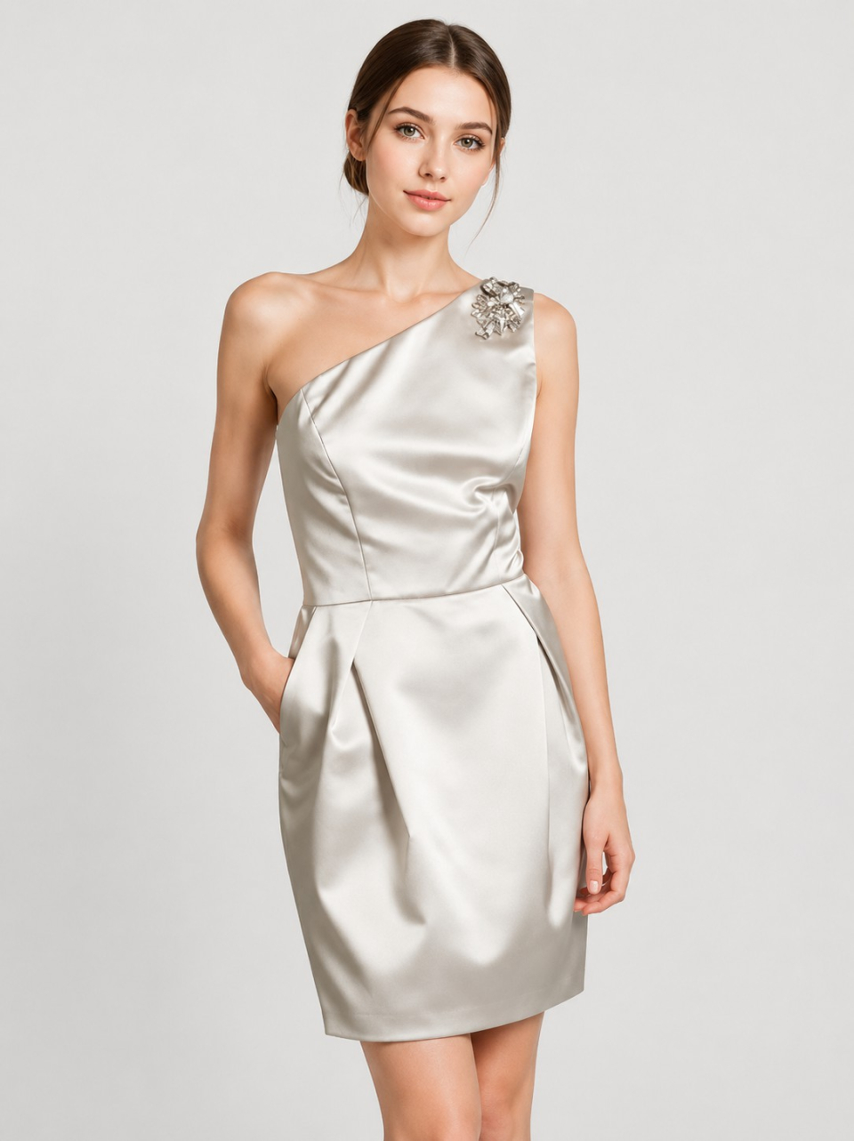 Cocktail robe de demoiselle d'honneur_Platinum